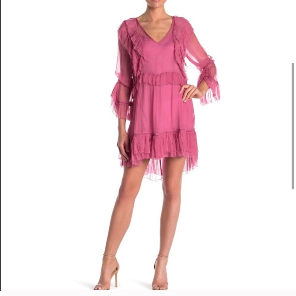 Love Sam | Juliet Pink Ruffle Mini Dress | M - Picture 3 of 7